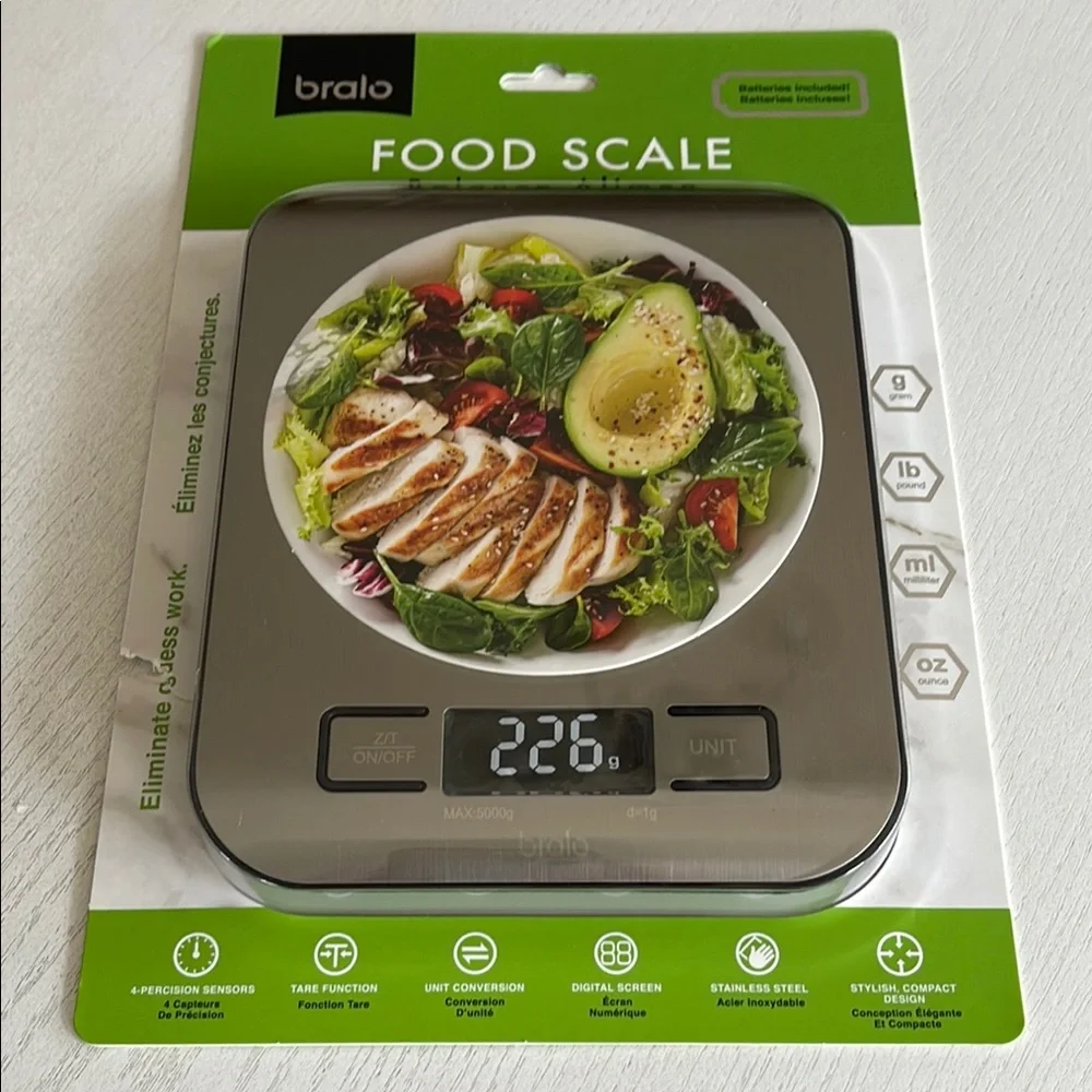 Digital Food Scale with Stainless Steel Platform, 11lb Capacity